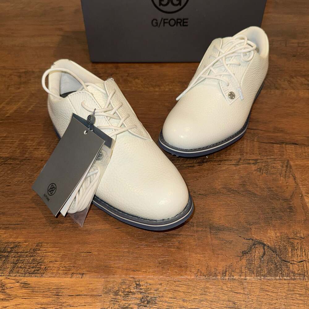 G/FORE Women's Collection Gallivanter Pebble Leather Golf Shoes, White, Size 6.5